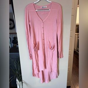 Free People Beach Pink Long Cardigan